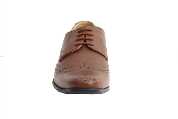 Tan Genuine Leather Derby Formal Casual Shoes - Image 5