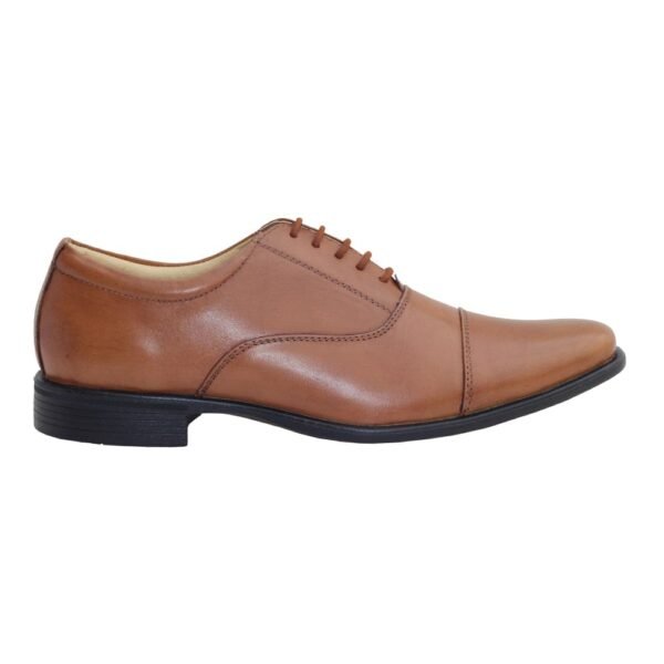 Tan Synthetic Leather Oxford Shoes - Image 3