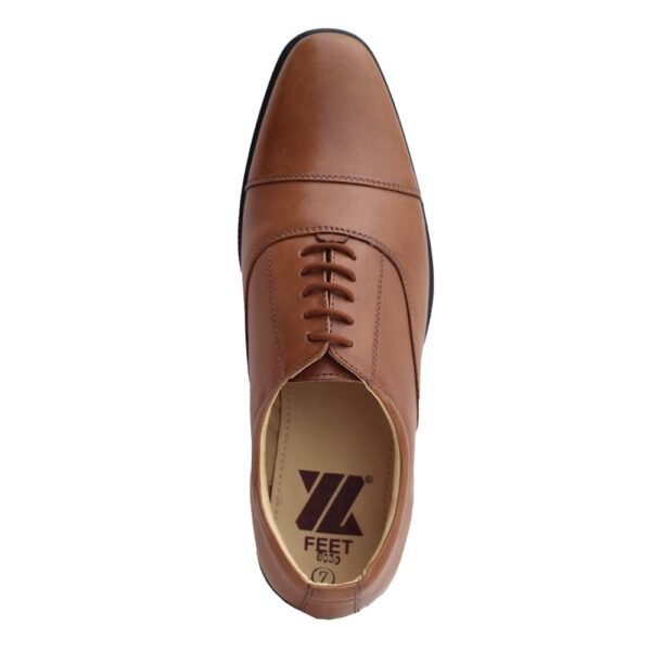 Tan Synthetic Leather Oxford Shoes - Image 5