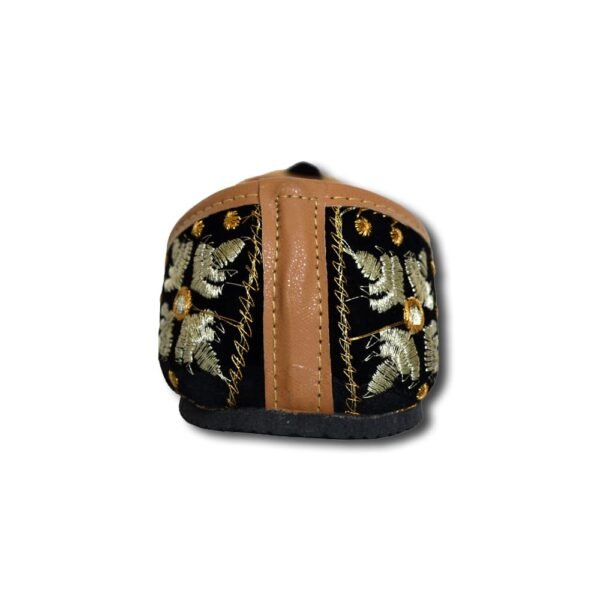 Women Black Gold-Toned Embroidered Mojaris - Image 4
