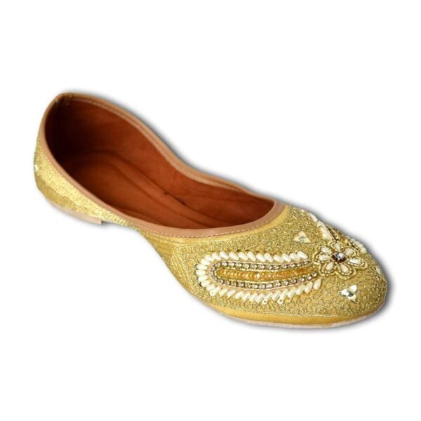 Women Gold-Toned Embellished Handcrafted Mojaris